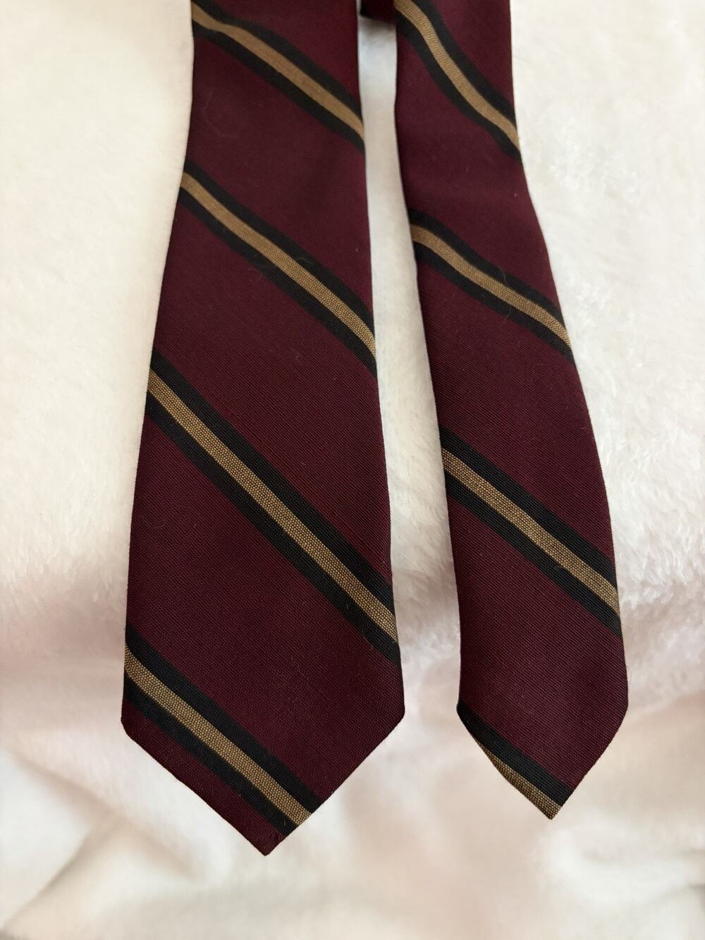 Vintage 60s 70s Authentic Richman Brothers Dacron Wool Striped Skinny Neck Tie